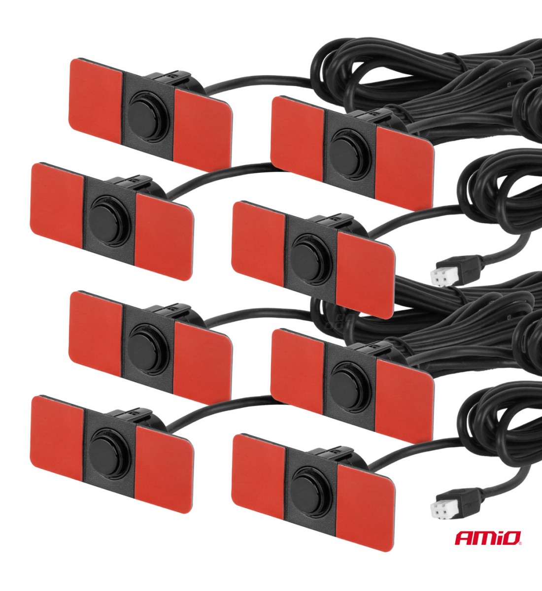 Senzori de parcare pentru marșarier, negri, interni, 16,5 mm, 8 buc. LED 3D AMIO-03196 Senzori de parcare pentru marșarier, negri, interni, 16,5 mm, 8 buc. LED 3D AMIO-03196