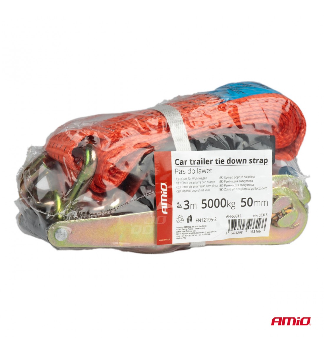 Chinga de transport cu tensionator pentru remorci 5T 5000kg 50mm 3m AMIO-03316