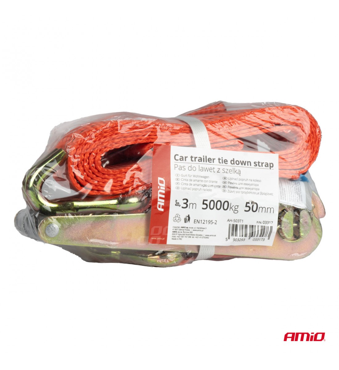 Chinga de transport cu tensionator și ham 5T 5000kg 50mm 3m AMIO-03317 Chinga de transport cu tensionator și ham 5T 5000kg 50mm 3m AMIO-03317