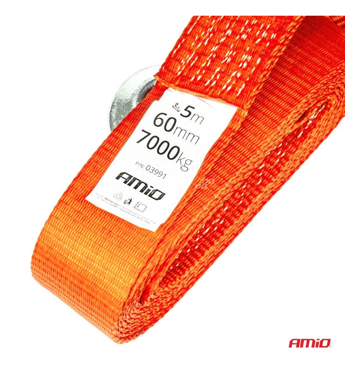 Chinga de remorcare 7000 kg 60 mm 5 m cârlig + cârlig AMIO-03991 Chinga de remorcare 7000 kg 60 mm 5 m cârlig + cârlig AMIO-03991