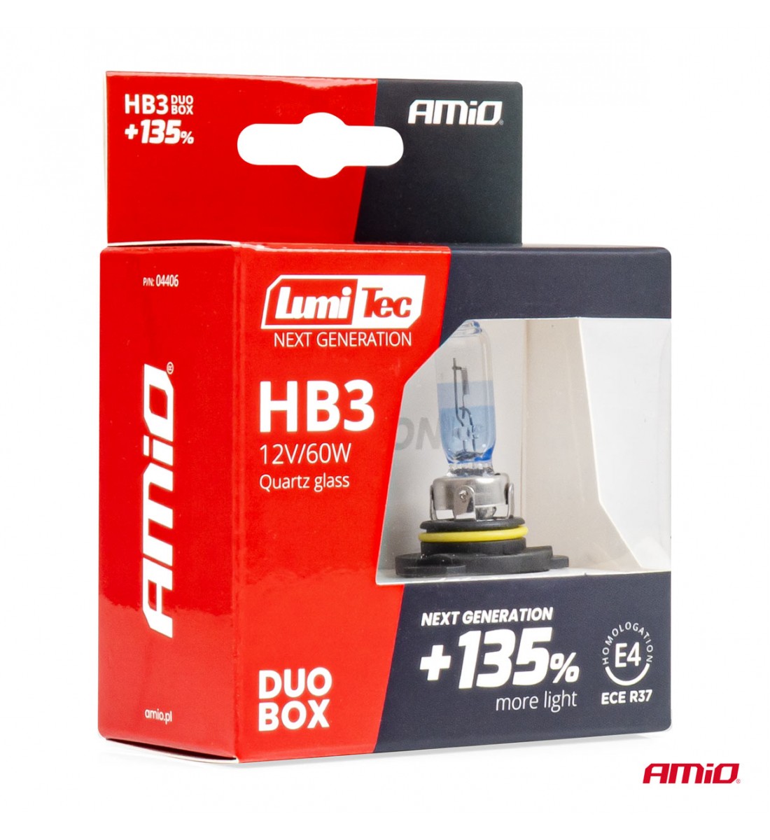 Becuri halogene HB3 12V 60W LumiTec GENERAȚIE URMĂTOARE +135% DUO AMIO-04406