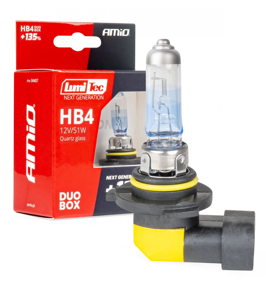 Becuri halogene HB4 12V 51W LumiTec GENERAȚIE URMĂTOARE +135% DUO AMIO-04407