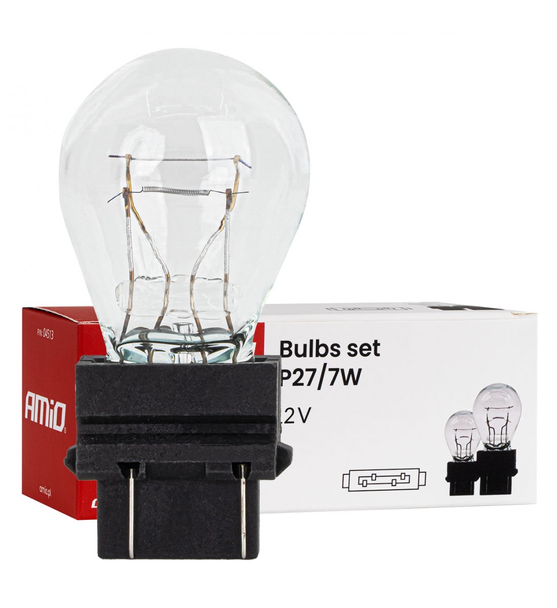 Becuri halogen P27/7W 12V 27/7W W2.5X16q AMIO-04513 , Pret/Bucata