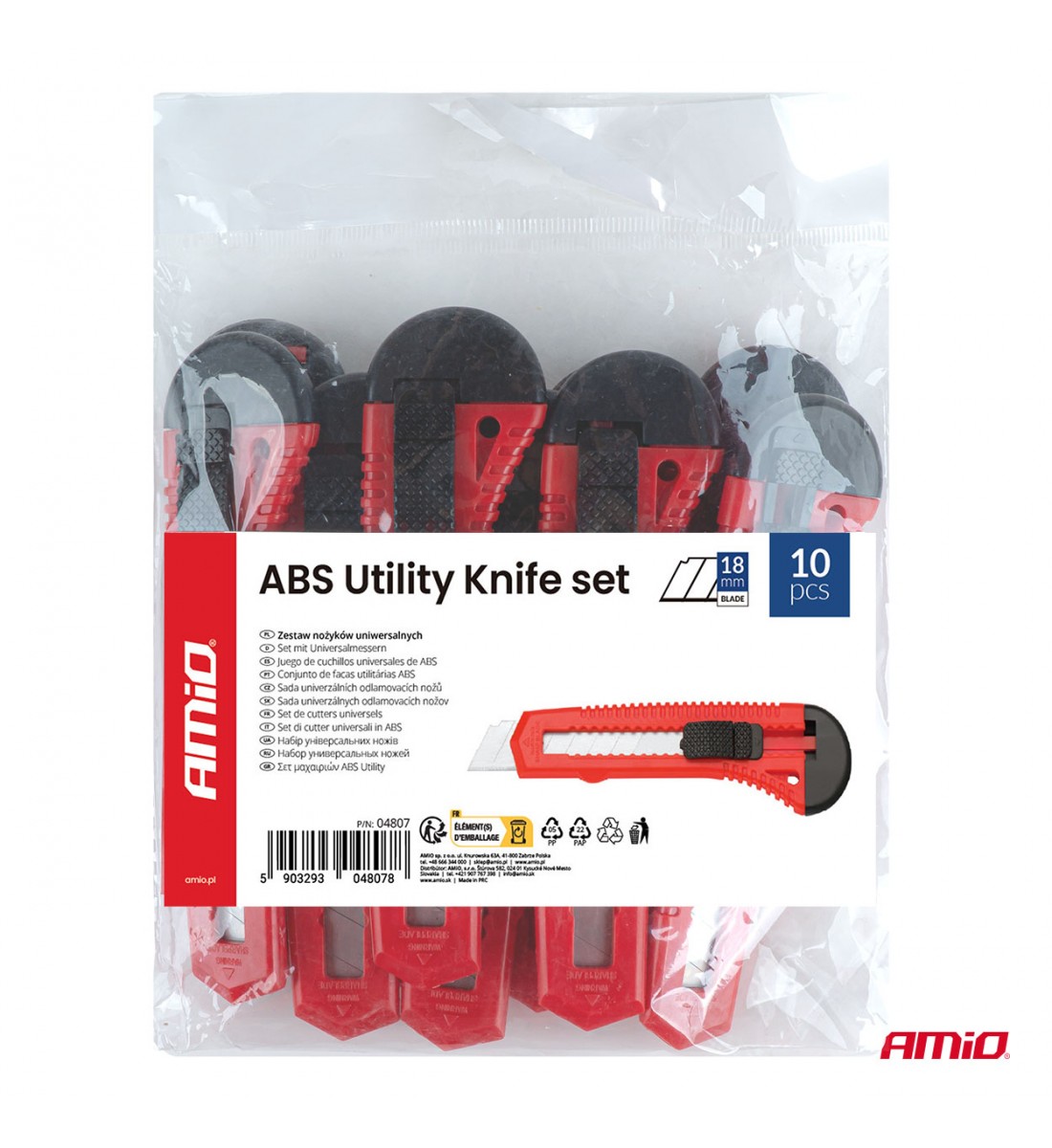 Set 10 cuttere universale 100x18x0.5mm  AMIO-04807