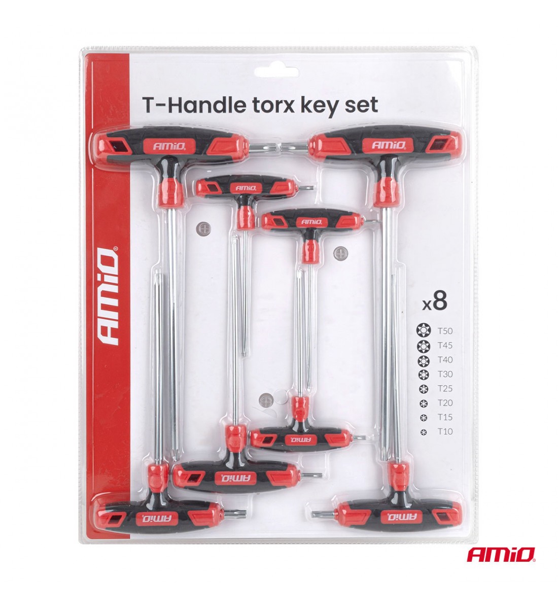 Set chei Torx cu mâner în T, 8 buc. AMIO-04827 Set chei Torx cu mâner în T, 8 buc. AMIO-04827