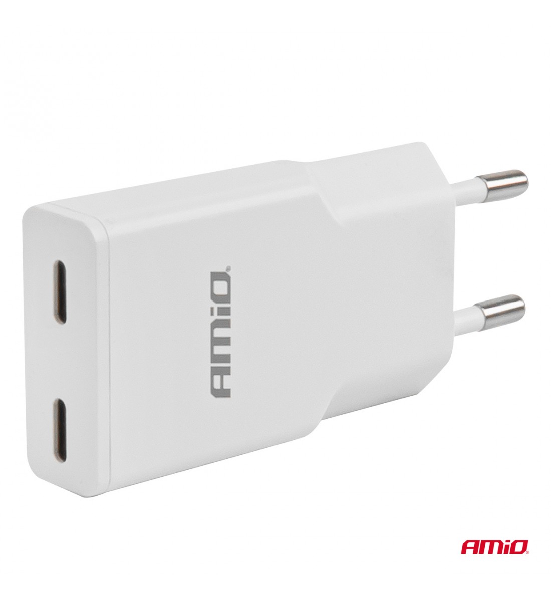 Încărcător de perete 230V 30W GaN 2xUSB-C AMIO-04839 Încărcător de perete 230V 30W GaN 2xUSB-C AMIO-04839