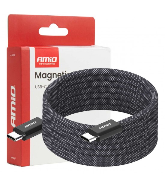 Cablu USB magnetic USB-C – USB-C 60W 200cm AMIO-04841