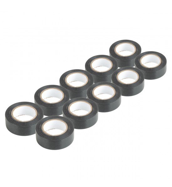 Benzi izolatoare din PVC set de 10 negre 19mm x 20m x 0.13mm AMIO-04844