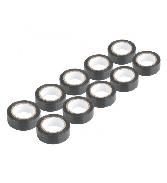 Benzi izolatoare din PVC set de 10 negre 19mm x 10m x 0.13mm AMIO-04845