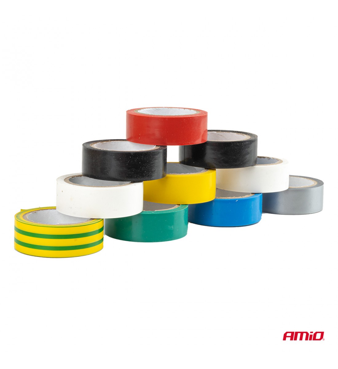 Benzi izolatoare colorate, set de 10, 18 mm x 5,5 m x 0,13 mm, AMIO-04846 Benzi izolatoare colorate, set de 10, 18 mm x 5,5 m x 0,13 mm, AMIO-04846