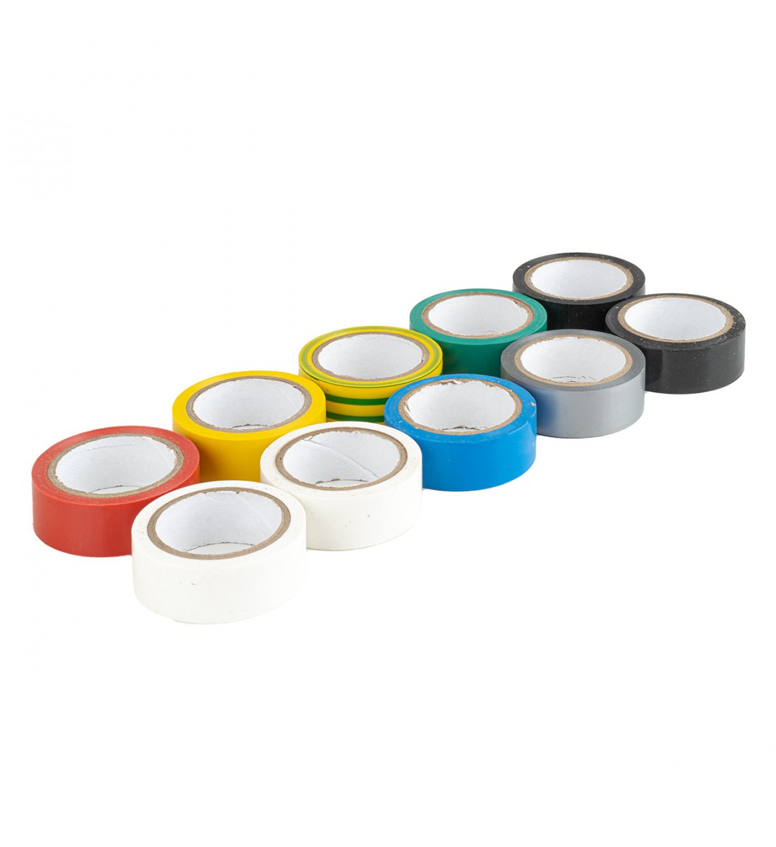 Benzi izolatoare colorate, set de 10, 18 mm x 5,5 m x 0,13 mm, AMIO-04846 Benzi izolatoare colorate, set de 10, 18 mm x 5,5 m x 0,13 mm, AMIO-04846