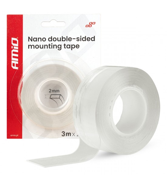 Bandă dublu adezivă reutilizabilă cu nano-demontare 20 mm x 3 m x 1 mm AMIO-04847 Bandă dublu adezivă reutilizabilă cu nano-demontare 20 mm x 3 m x 1 mm AMIO-04847