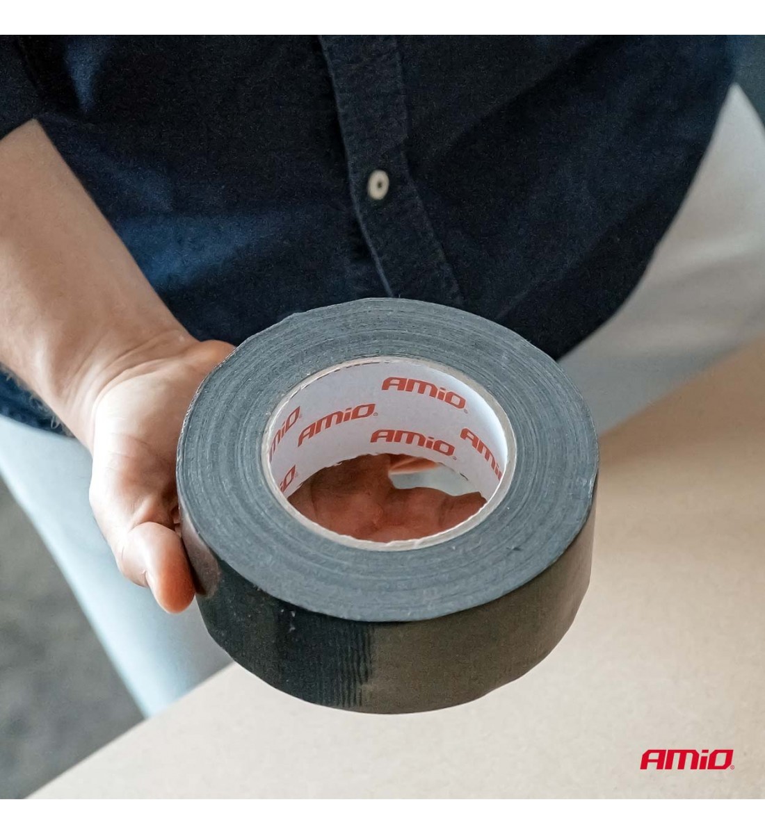 Bandă tehnică neagră 48mm x 15m x 0.19mm AMIO-04849 Bandă tehnică neagră 48mm x 15m x 0.19mm AMIO-04849