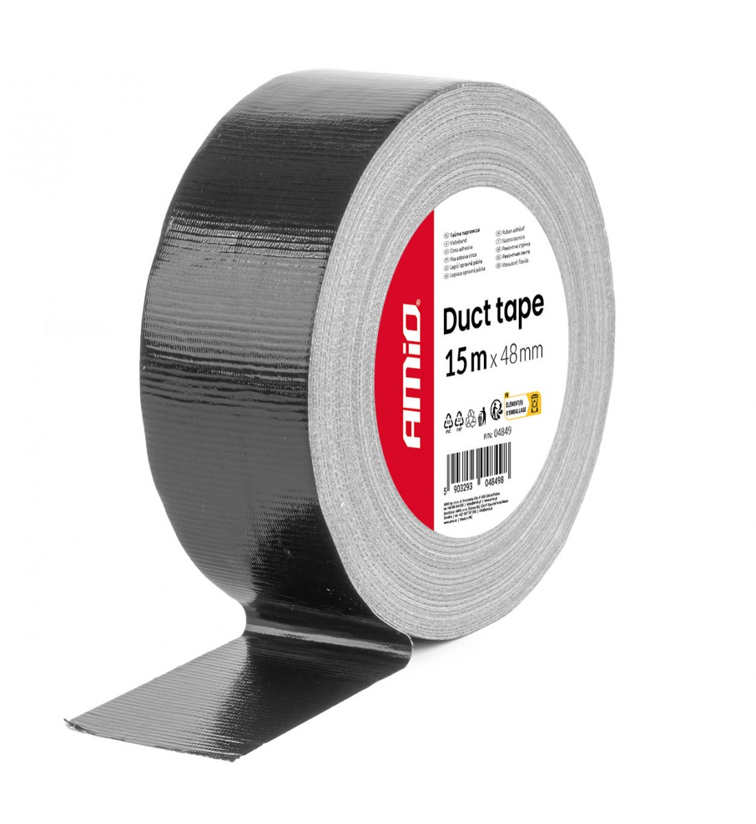 Bandă tehnică neagră 48mm x 15m x 0.19mm AMIO-04849 Bandă tehnică neagră 48mm x 15m x 0.19mm AMIO-04849