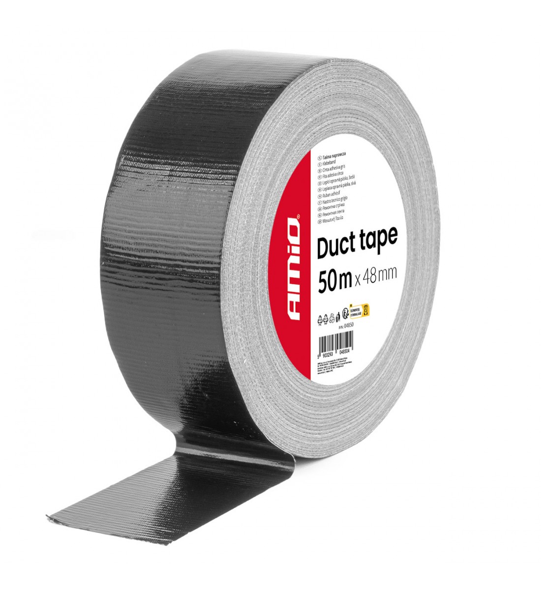 Bandă tehnică neagră 48mm x 50m x 0.19mm AMIO-04850