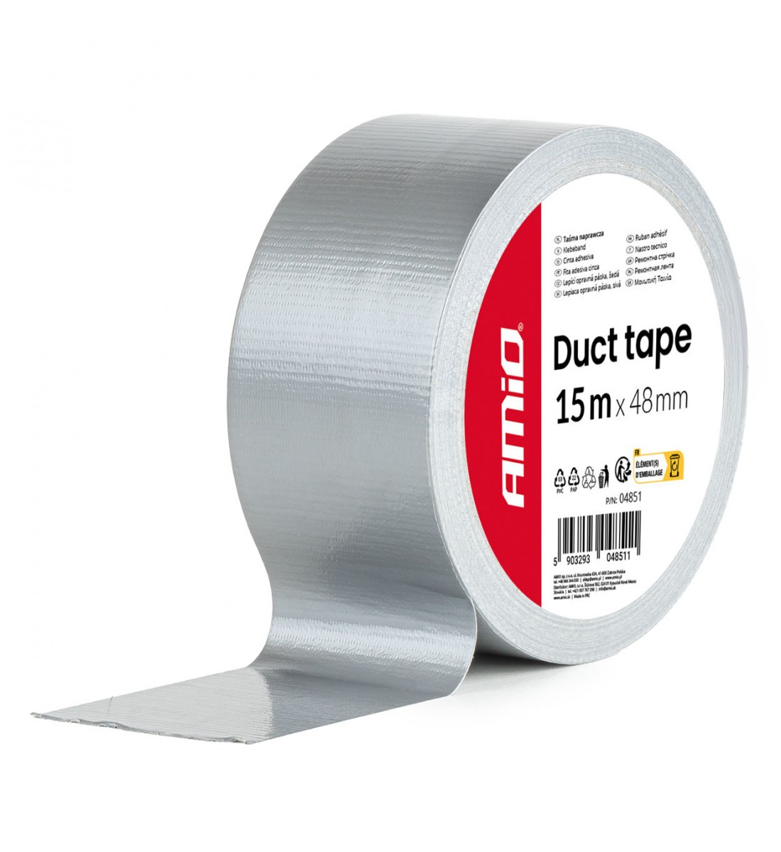 Bandă tehnică gri 48mm x 15m x 0.19mm AMIO-04851 Bandă tehnică gri 48mm x 15m x 0.19mm AMIO-04851