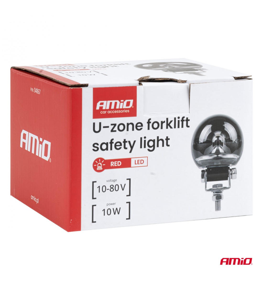 Lumină de siguranță pentru stivuitor în zona U 10W 10–80V AMIO-04867 Lumină de siguranță pentru stivuitor în zona U 10W 10–80V AMIO-04867