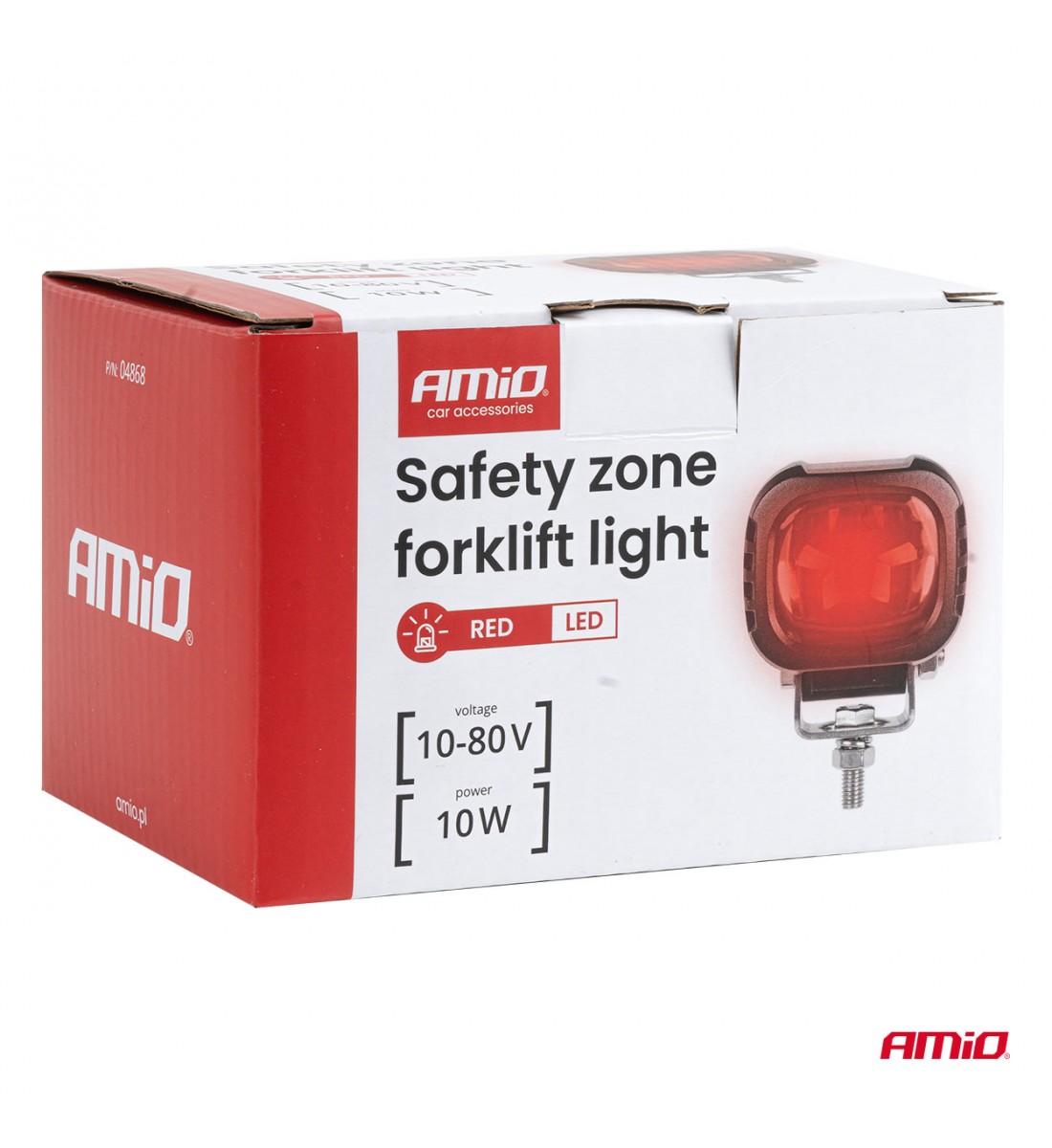 Lampă de siguranță pentru stivuitor 10W 10–80V AMIO-04868 Lampă de siguranță pentru stivuitor 10W 10–80V AMIO-04868