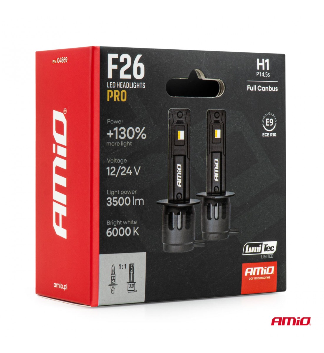 Becuri auto LED F26 PRO LumiTec LIMITED +130% DUO FULL CANBUS H1 12V 24V AMIO-04869 Becuri auto LED F26 PRO LumiTec LIMITED +130% DUO FULL CANBUS H1 12V 24V AMIO-04869