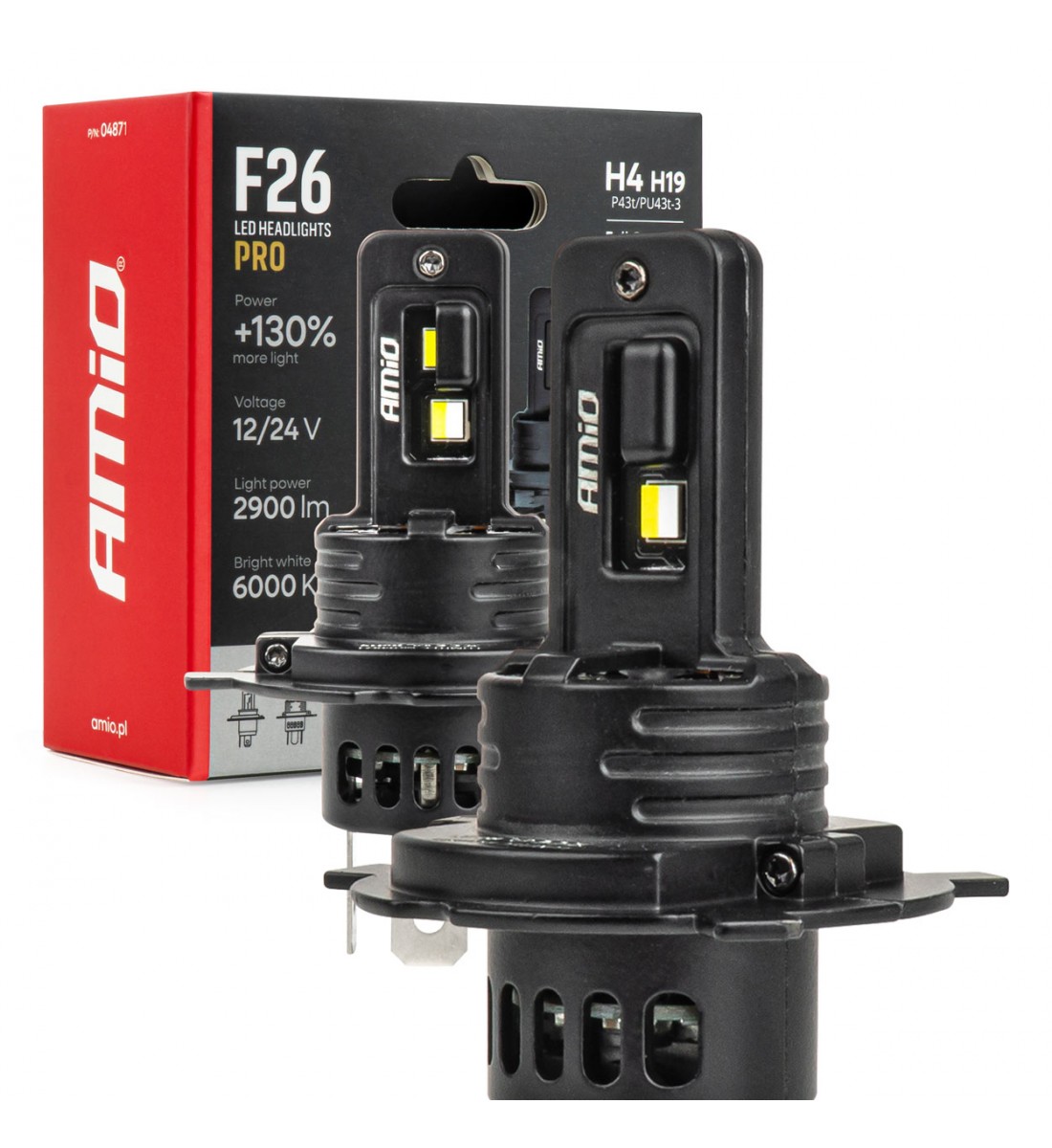 Becuri auto LED F26 PRO LumiTec LIMITED +130% DUO FULL CANBUS H4 H19 12V 24V AMIO-04871
