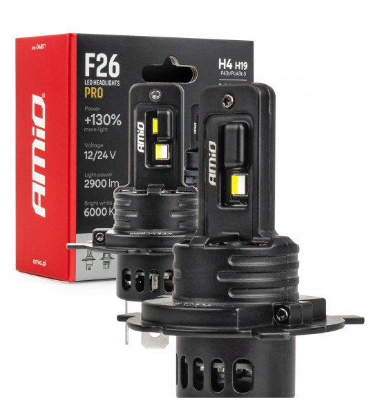 Becuri auto LED F26 PRO LumiTec LIMITED +130% DUO FULL CANBUS H4 H19 12V 24V AMIO-04871