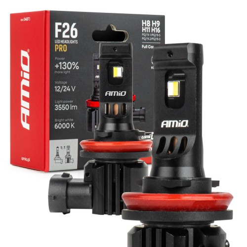 Becuri auto LED F26 PRO LumiTec LIMITED +130% DUO FULL CANBUS H8 H9 H11 H16 12V 24V AMIO-04873