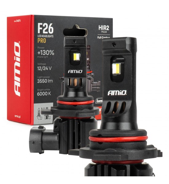 Becuri auto LED F26 PRO LumiTec LIMITED +130% DUO FULL CANBUS HIR2 12V 24V AMIO-04876