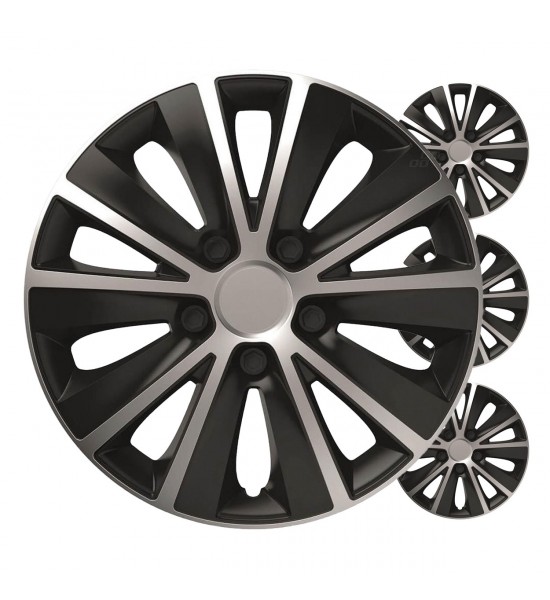 Set 4 Capace roti ,negru cu argintiu 16" inch