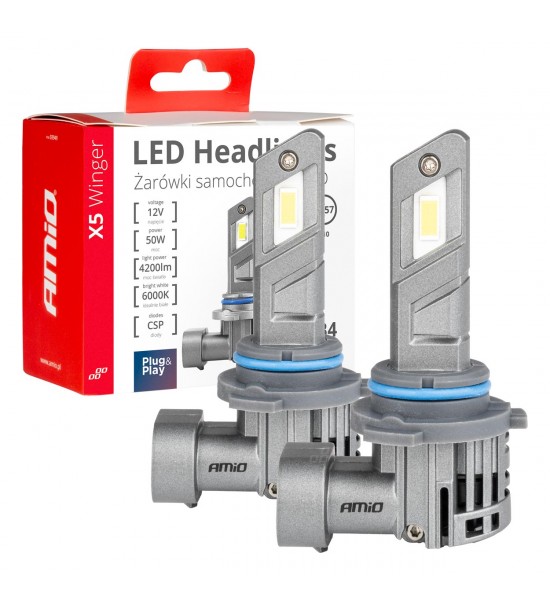 Set Becuri LED auto X5 Winger Series HB4 6000K Canbus AMIO-03949 Set Becuri LED auto X5 Winger Series HB4 6000K Canbus AMIO-03949