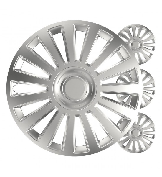 Set 4 Capace roti de lux argintiu 16" inch