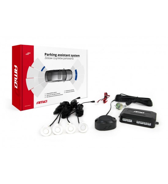 Set senzori parcare marșarier, 4 senzori albi AMIO-01568