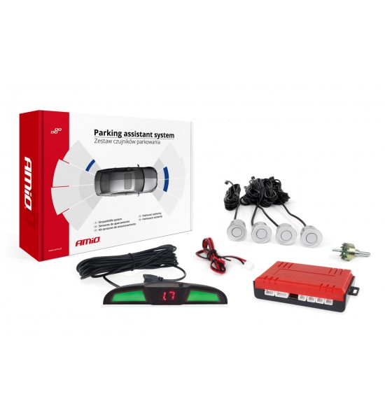 Senzor de parcare LED COB 4 senzor argintiu