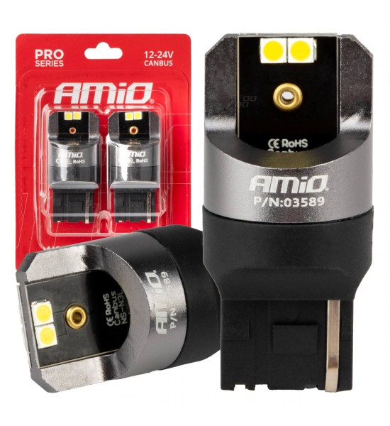 Becuri seria CANBUS PRO 7440 W21W 4x3030 SMD Alb 12V 24V AMIO-03589 Becuri seria CANBUS PRO 7440 W21W 4x3030 SMD Alb 12V 24V AMIO-03589