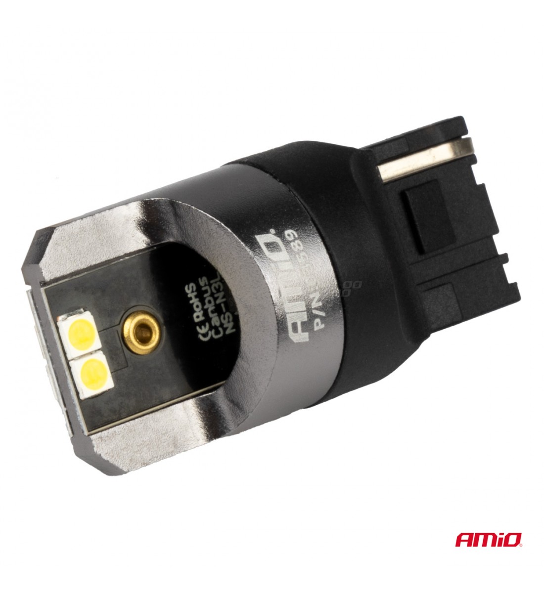 Becuri seria CANBUS PRO 7440 W21W 4x3030 SMD Alb 12V 24V AMIO-03589