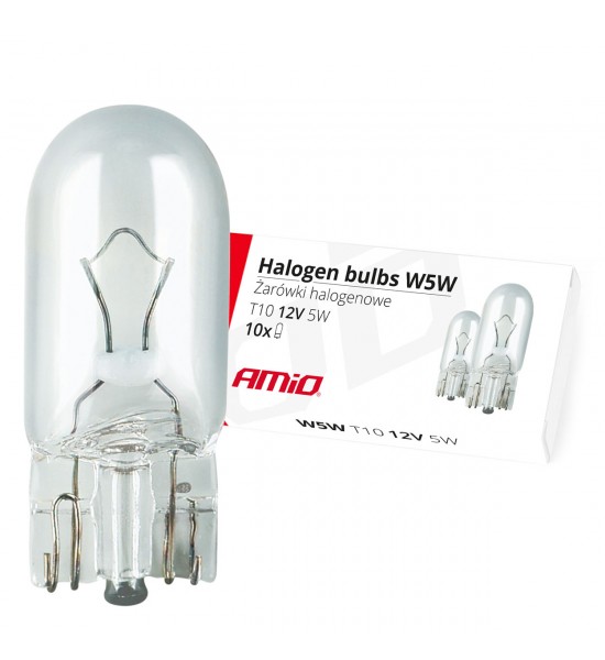 Bec halogen W5W T10 5W W2.1x9.5d 12V  (E8) AMIO-01483 pret/buc
