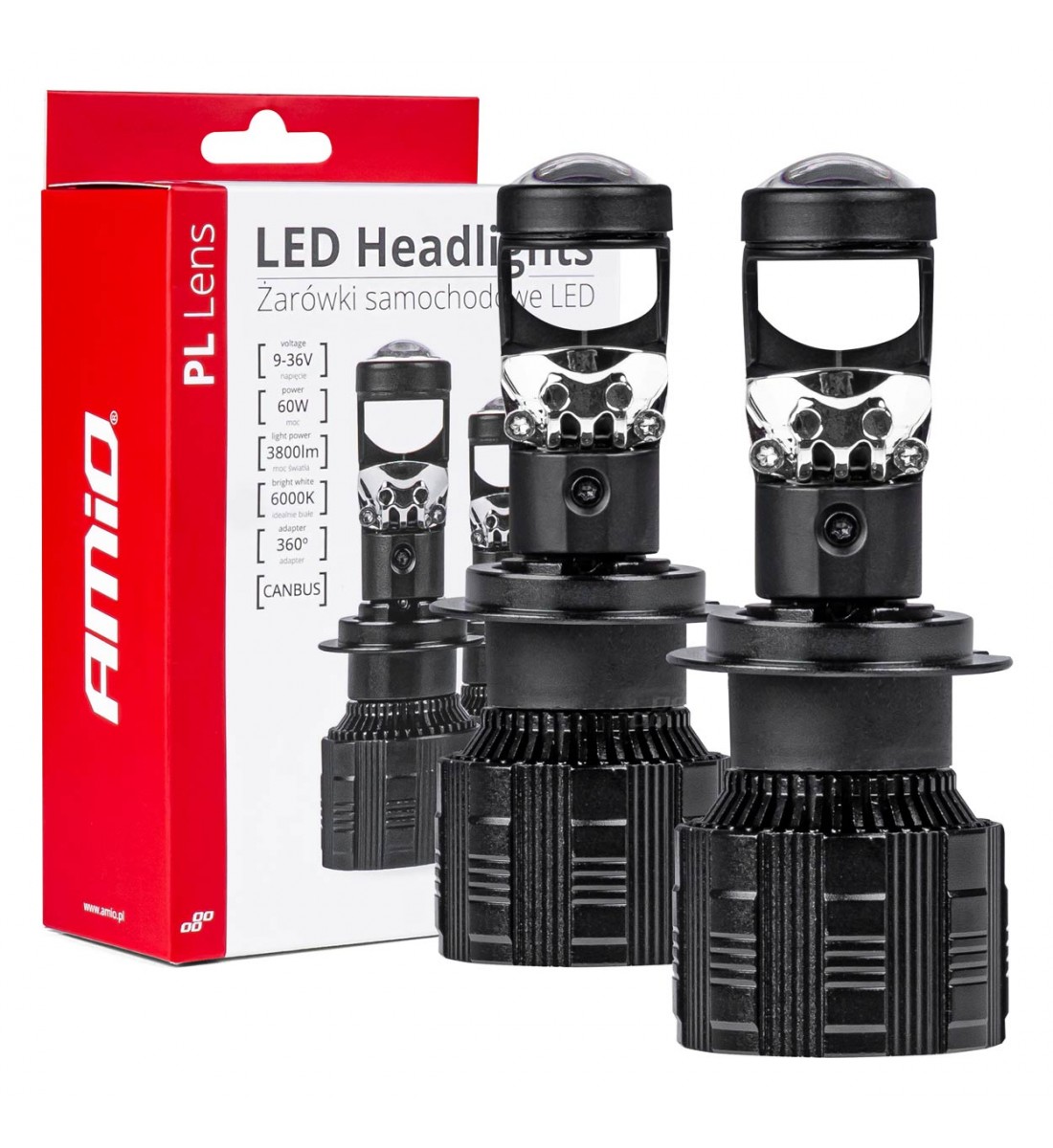 Set becuri H7 cu led cu lupa, CANBUS