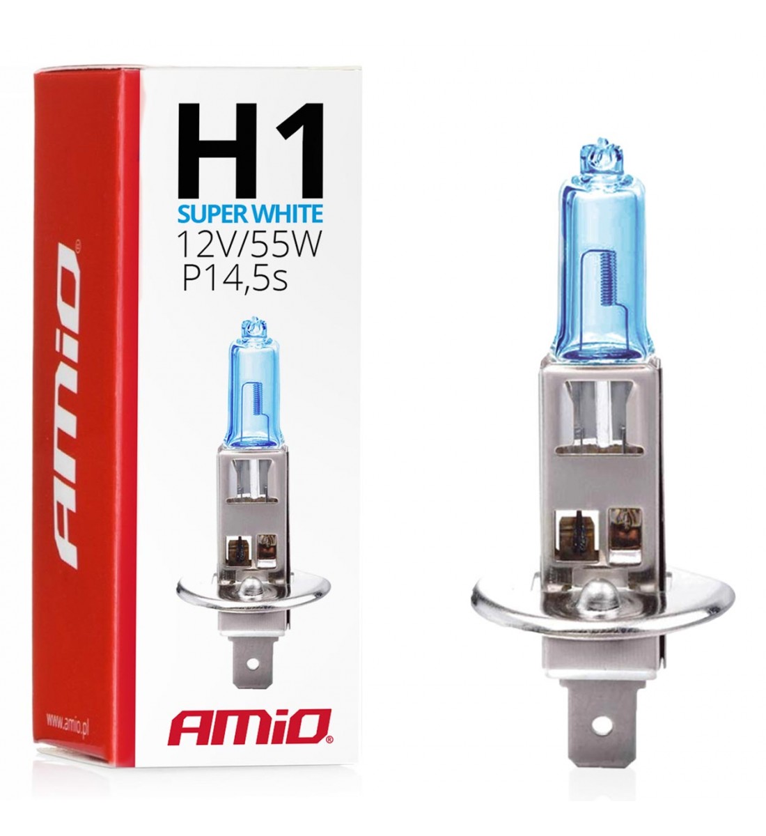 Bec halogen H1 12V 55W Super Alb AMIO-01489