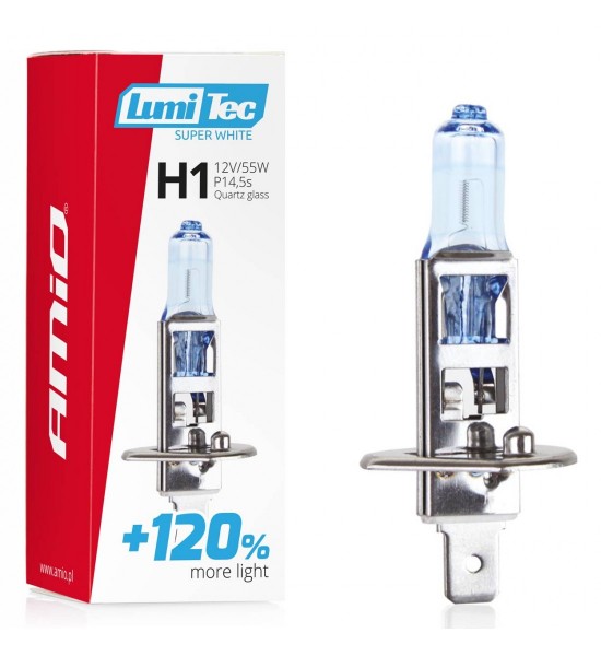Bec halogen H1 12V 55W LumiTec Super Alb +120%