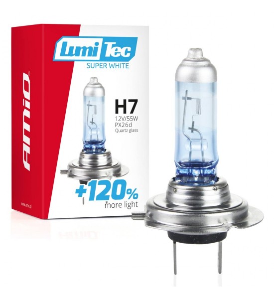 Bec halogen H7 12V 55W LumiTec Super Alb +120% AMIO-02138