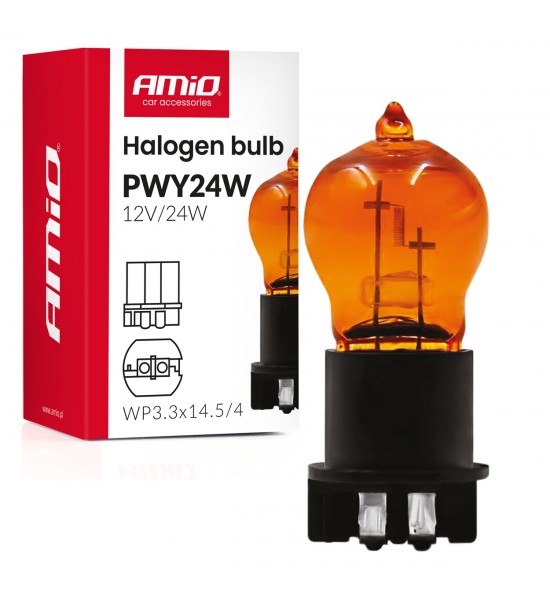 Bec halogen PWY24W WP3.3x14.5-4 Chihlimbar 12V 24W AMIO-04410