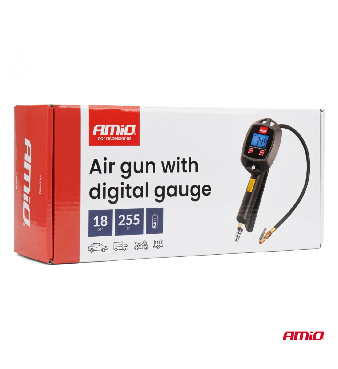Pistol de umflat cu manometru digital 18 bar AMIO-04482
