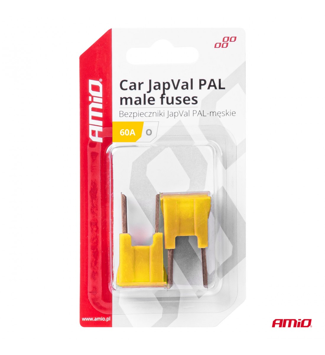 Siguranțe auto JAPVAL PAL tată 2 buc. 60A AMIO-03400 Siguranțe auto JAPVAL PAL tată 2 buc. 60A AMIO-03400