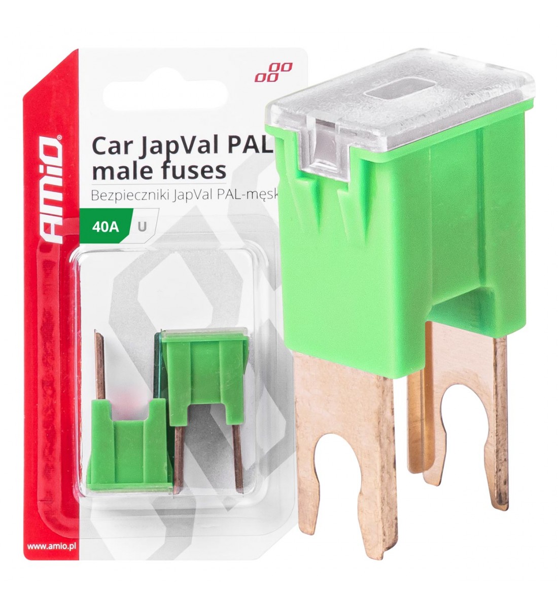 Siguranțe auto JAPVAL PAL tată 2 buc. 40A AMIO-03407 Siguranțe auto JAPVAL PAL tată 2 buc. 40A AMIO-03407