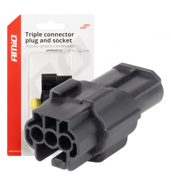 Set conector electric impermeabil 3 PIN 2.2mm AMIO-04347