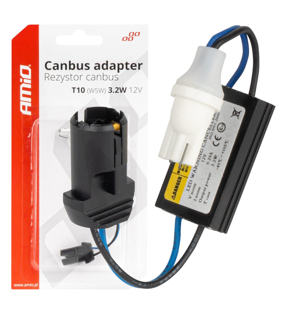 Anulator CANBUS pentru becuri LED 12V 3.2W T10 W5W AMIO-04087