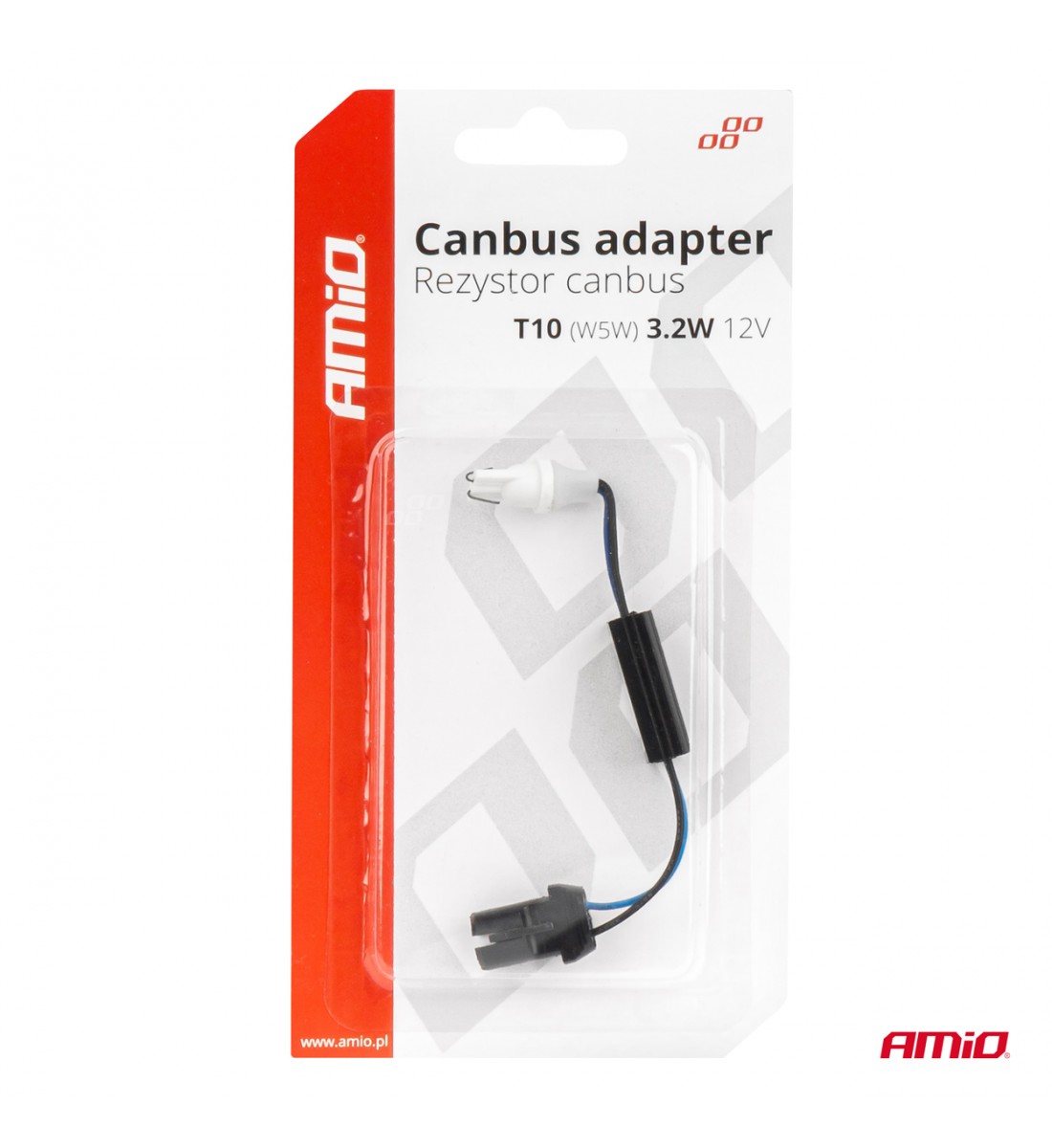 Anulator CANBUS pentru becuri LED 12V 3.2W T10 W5W AMIO-04087