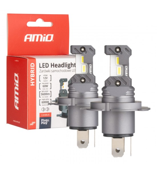 Set Becuri auto seria HYBRID H4 H19 6000K Canbus 60W AMIO-04114 Set Becuri auto seria HYBRID H4 H19 6000K Canbus 60W AMIO-04114