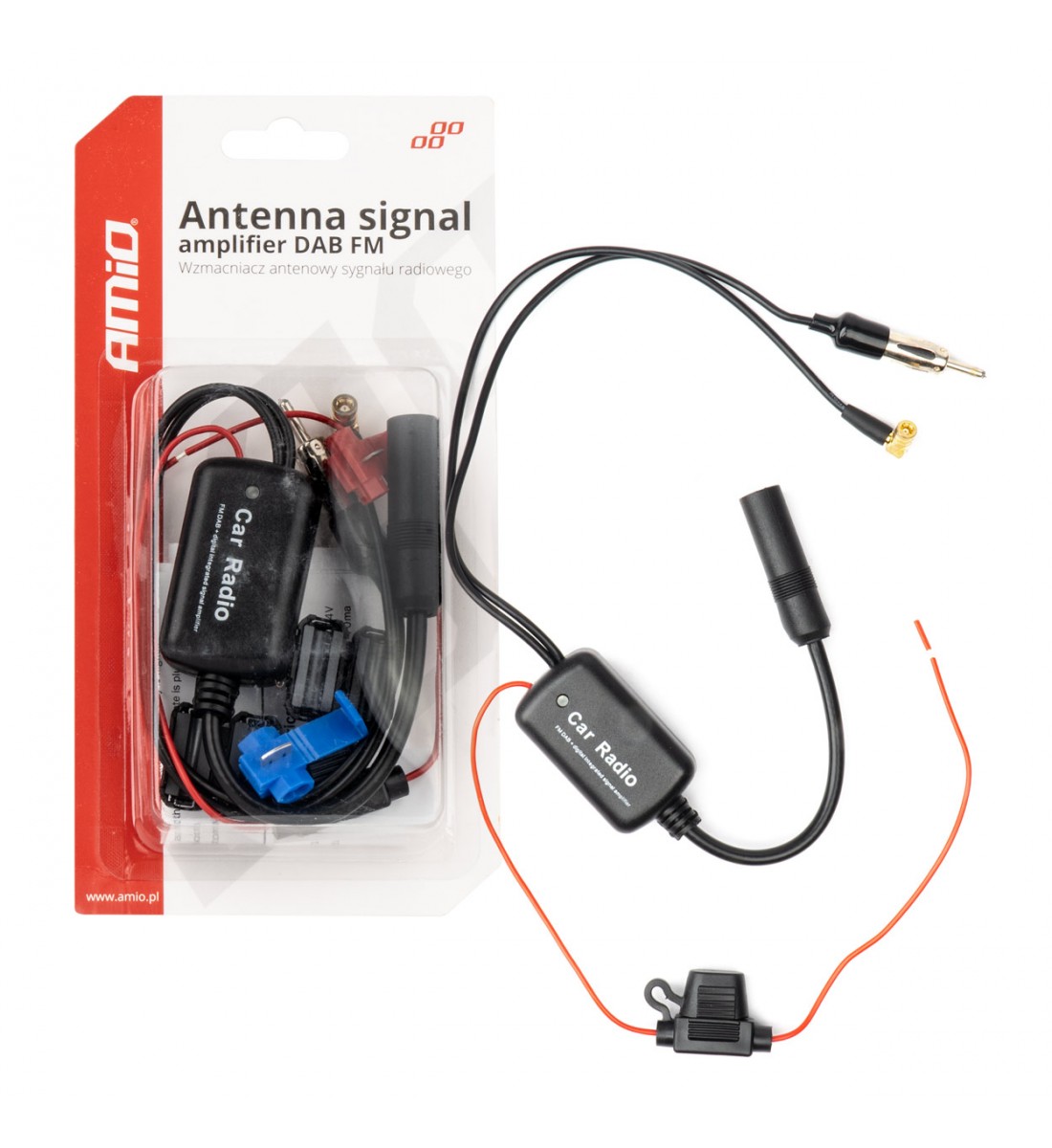 Amplificator antenă semnal radio 12V DAB FM AMIO-04134