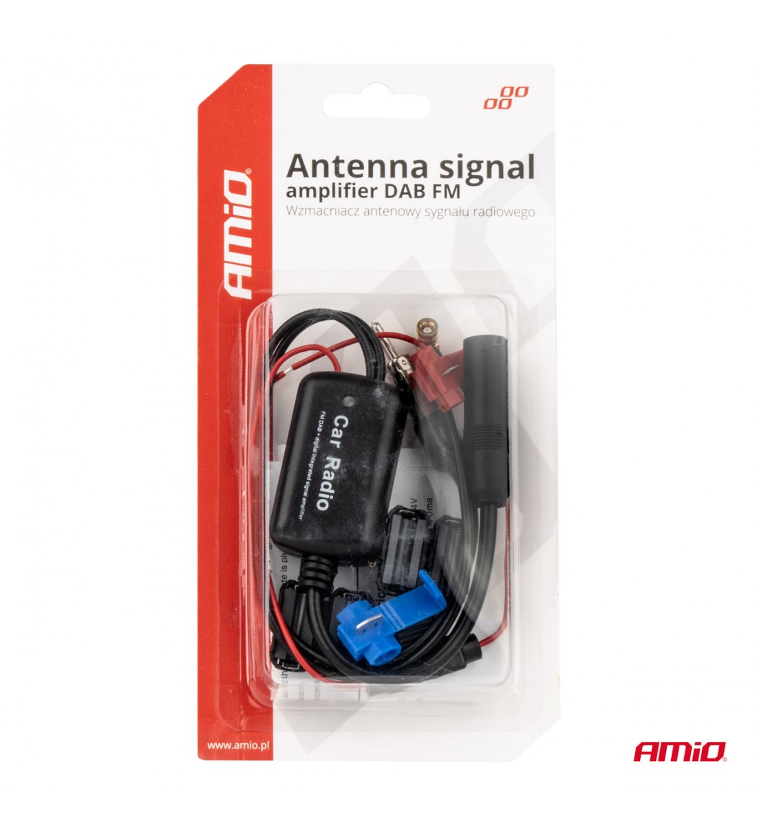 Amplificator antenă semnal radio 12V DAB FM AMIO-04134