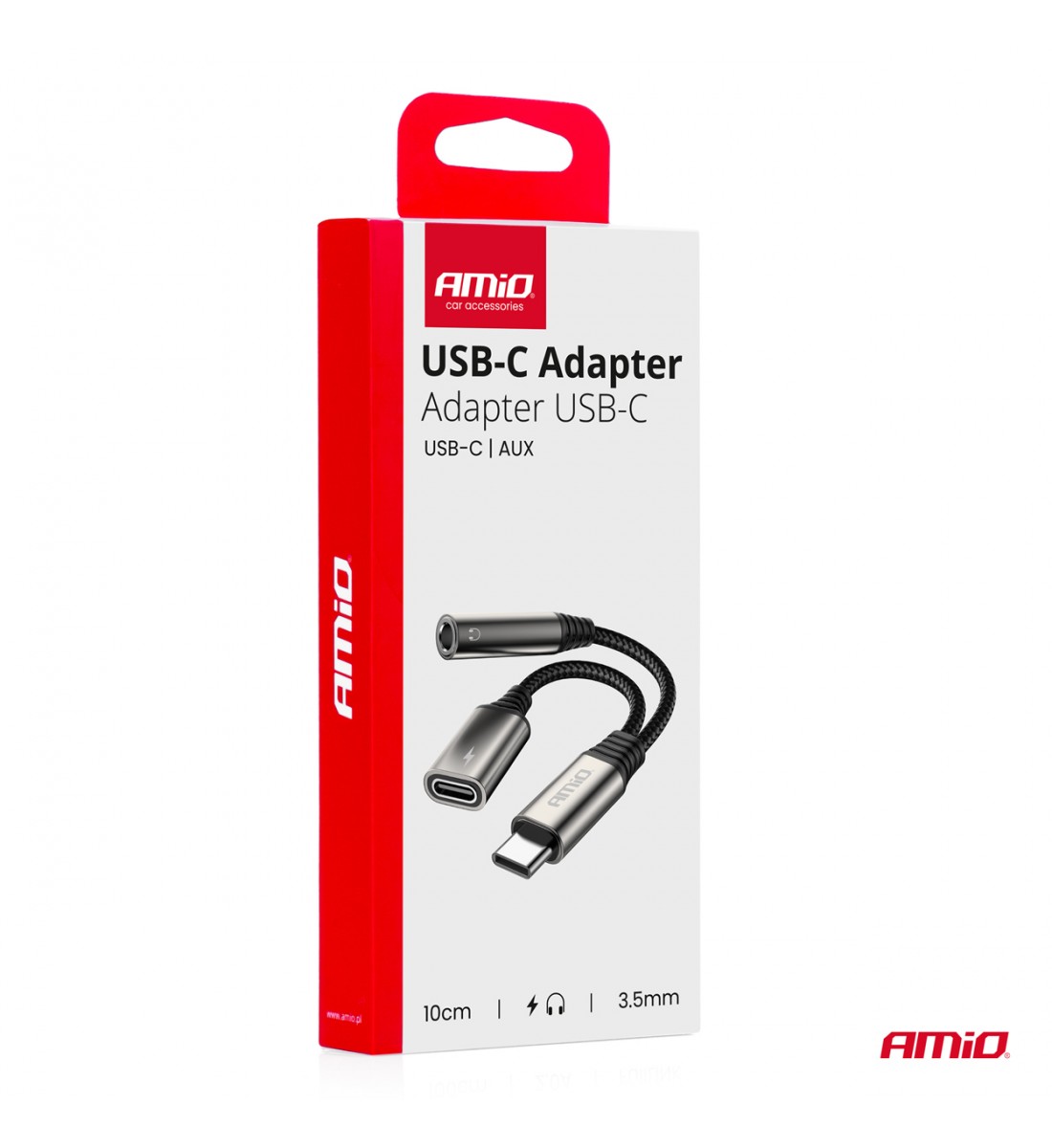 Cablu adaptor USB-C LA TIP USB-C + Mini mufă 3,5 mm Adaptor mamă 10 cm AMIO-04295